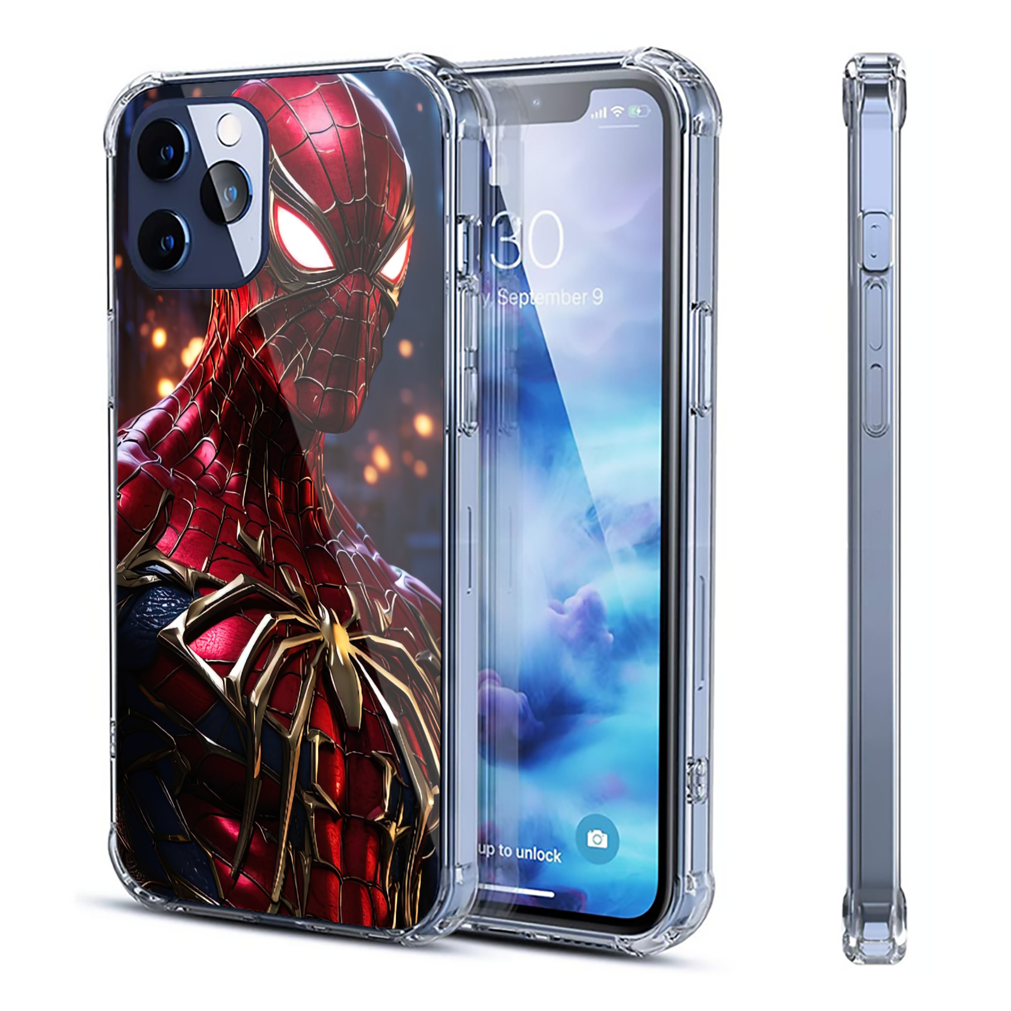 （画像用） Spider Man スパイダーマン 【iPhone 12シリーズ対応】透明スマホケース（クリアソフトケース）